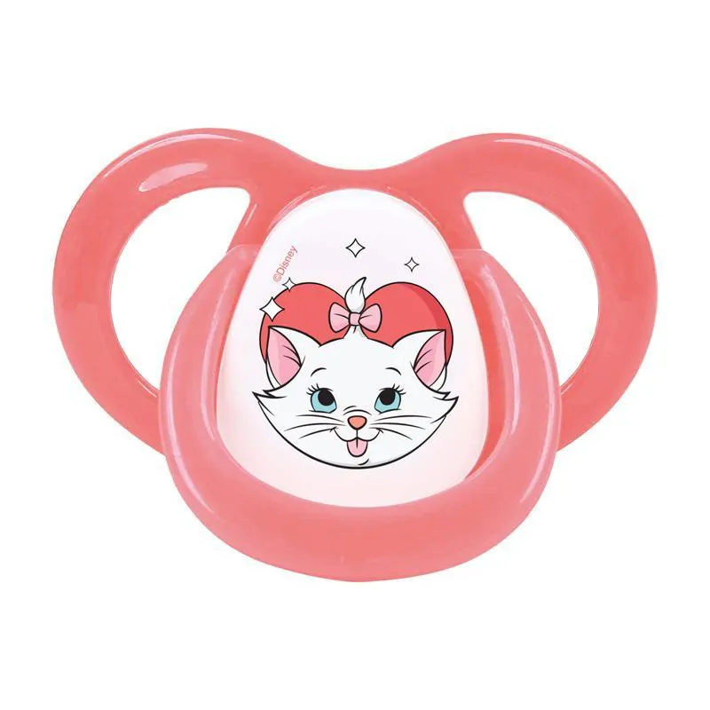 CHUPETA T2 MARIE ROSA MENINA COM BICO DE SILICONE ORTODôNTICO +6 MESES DISNEY