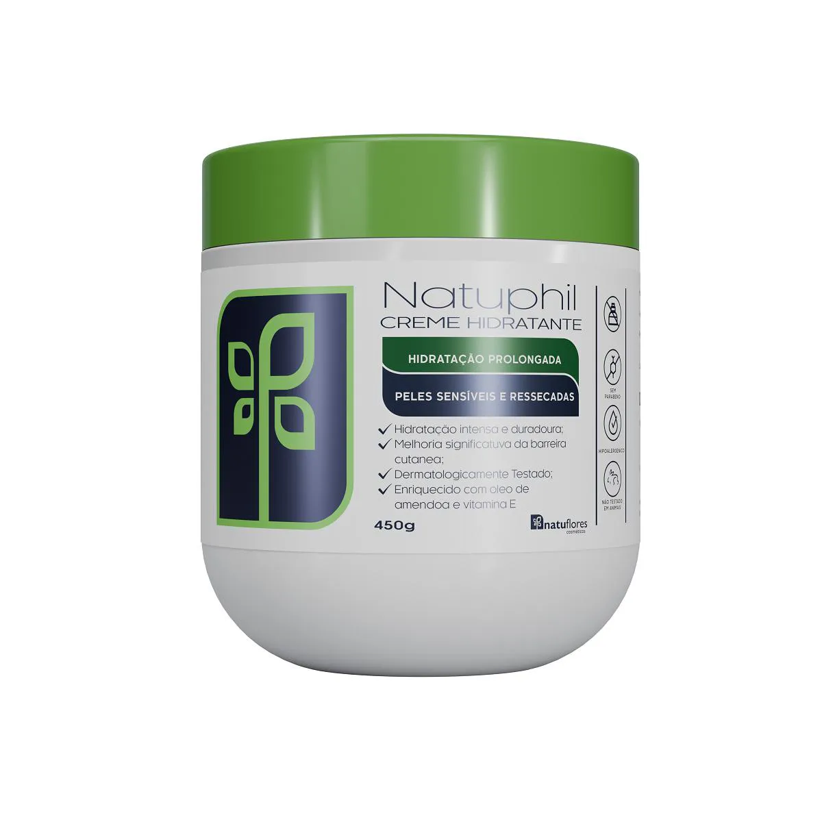 3 CREME HIDRATANTE PARA O CORPO NATUPHIL 450G NATUFLORES