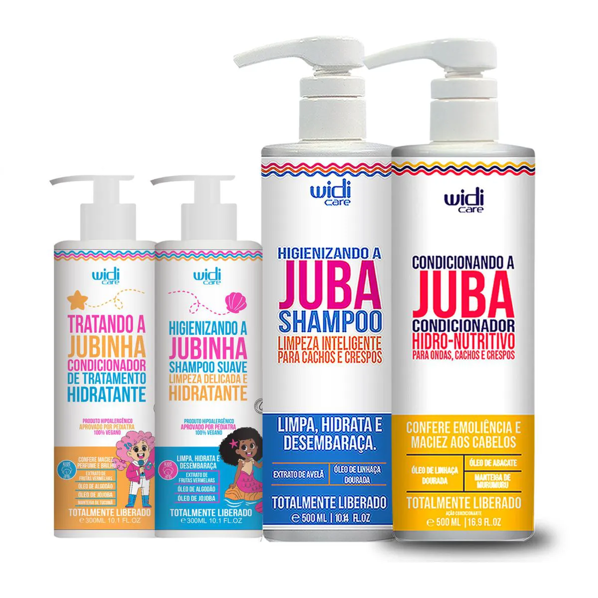 KIT WIDI CARE SHAMPOO E CONDICIONADOR JUBA E JUBINHA