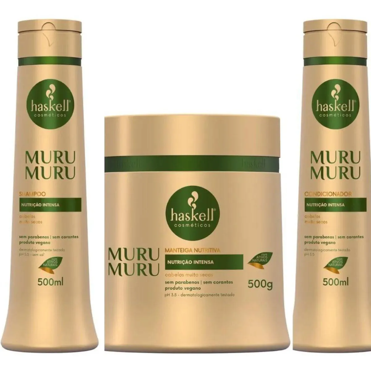 KIT HASKELL MURUMURU SHAMPOO 500ML 1 CONDICIONADOR 500ML  1 MASCARA 500ML