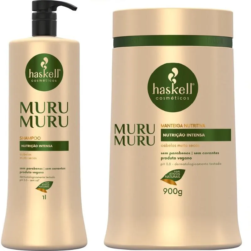 KIT HASKELL MURUMURU SHAMPOO 1 LITRO  + 1 MASCARA  900ML