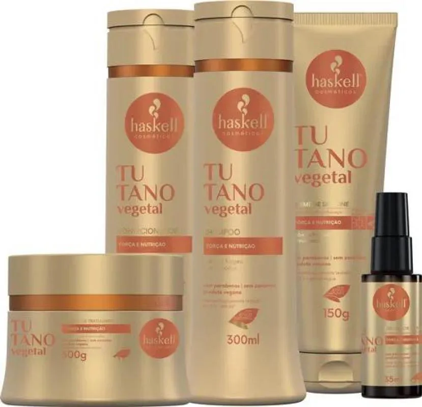 KIT HASKELL TUTANO SH COND MáSCARA 300ML 5 ITENS COMPLETO