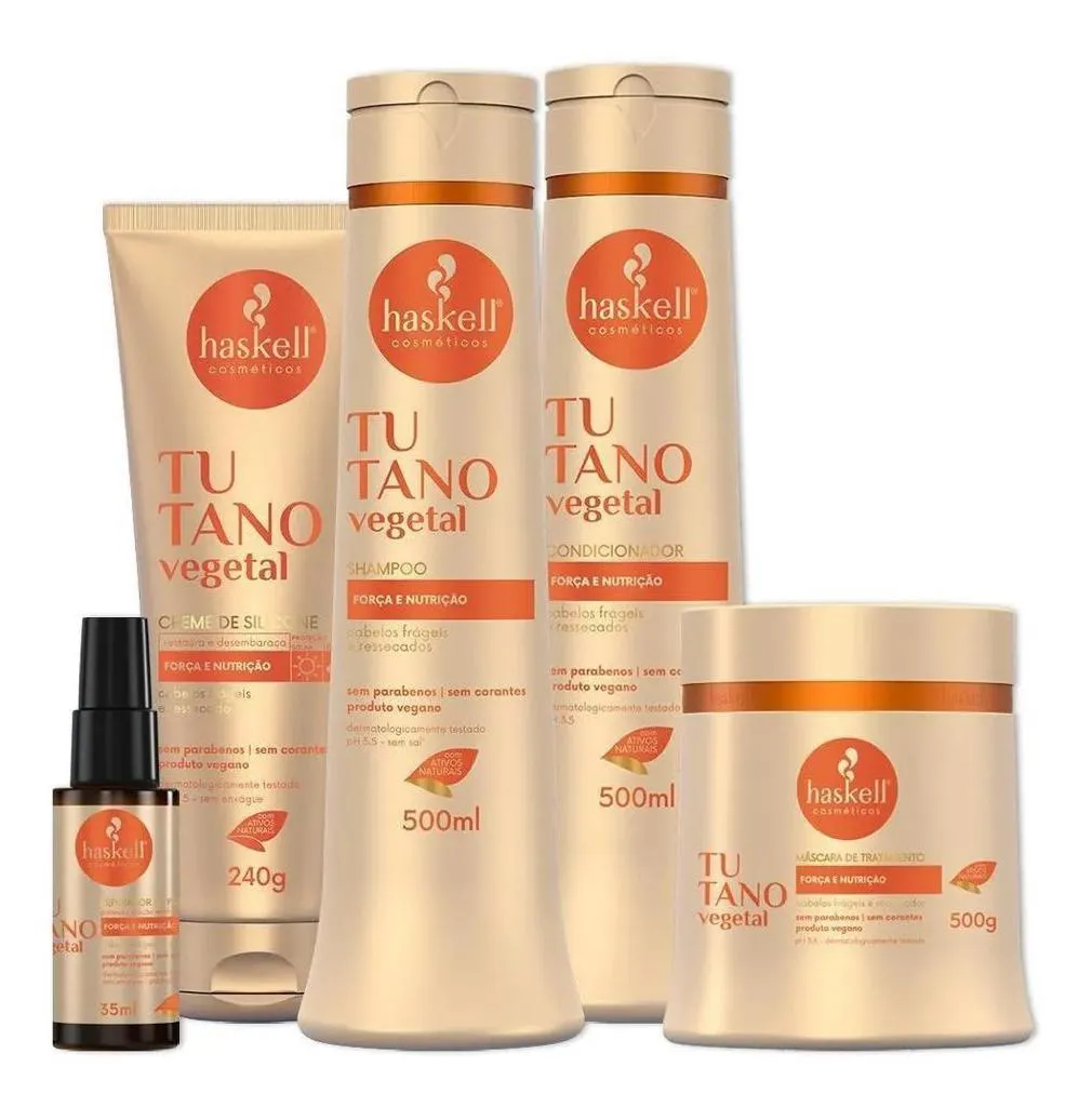 KIT HASKELL TUTANO SH COND MáSCARA 500ML 5 ITENS COMPLETO