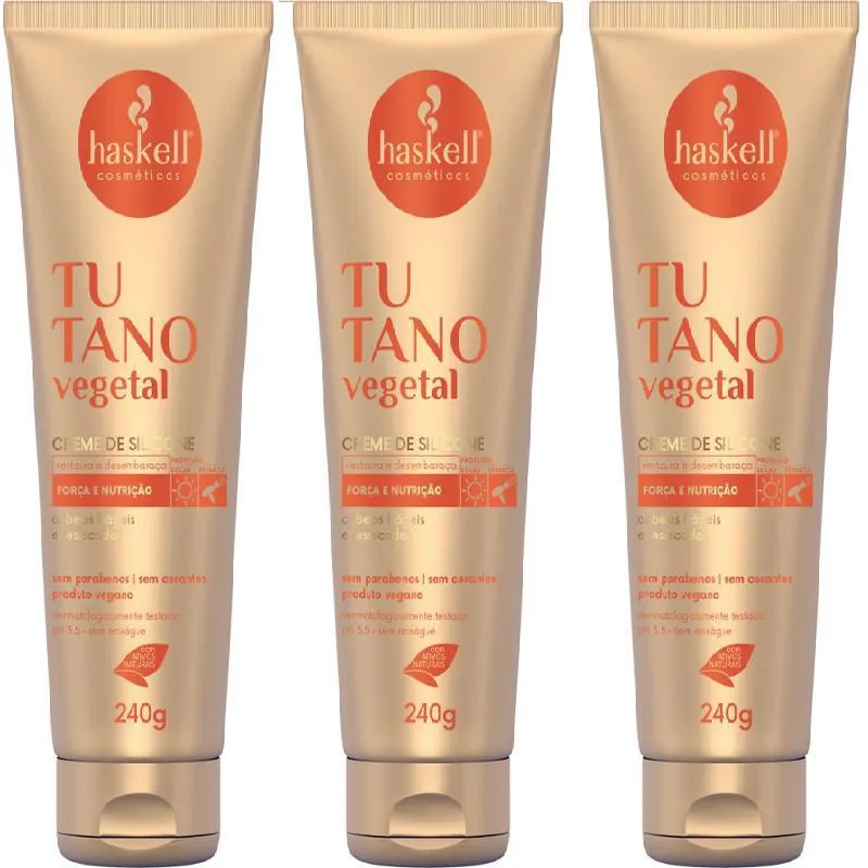KIT 3 LEAVE IN HASKELL CREME DE PENTEAR TUTANO 240GR