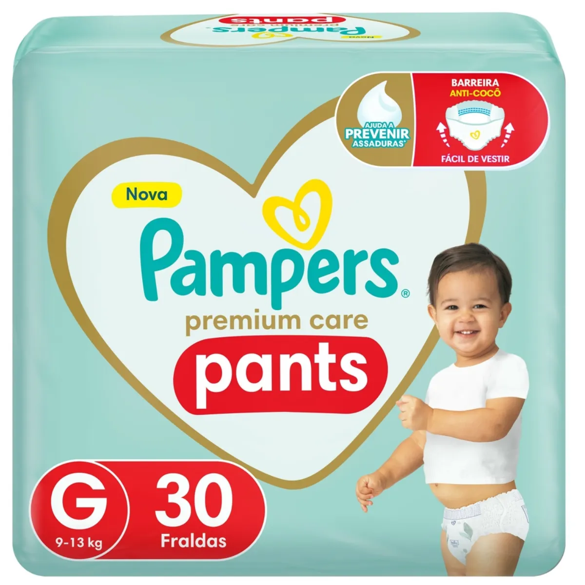 Fralda Calça Pampers Premium Care Pants G 30 unidades