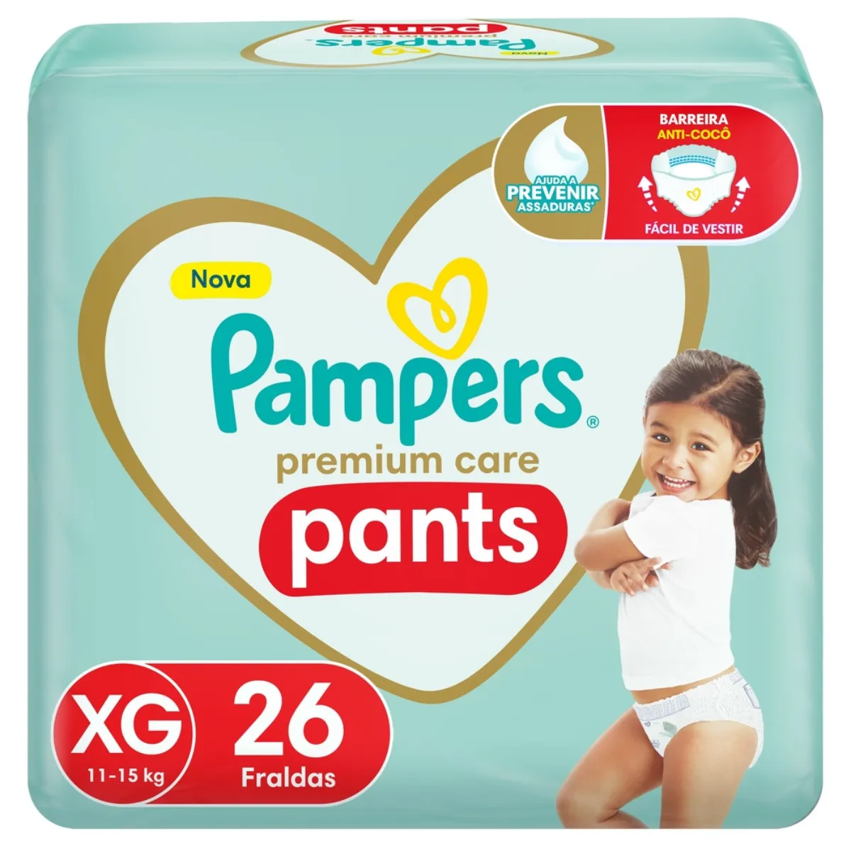 Fralda Calça Pampers Premium Care Pants XG 26 unidades