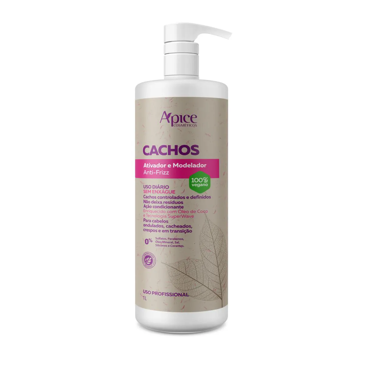 ÁPICE COSMéTICOS ATIVADOR E MODELADOR CACHOS 1L