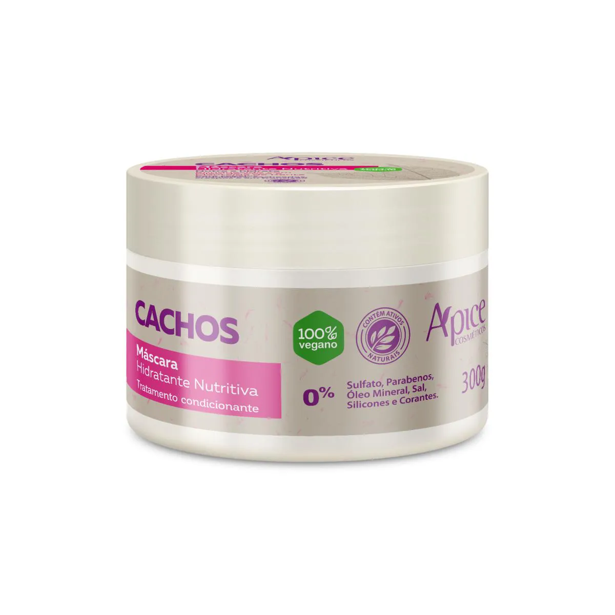 ÁPICE COSMéTICOS MáSCARA HIDRATANTE NUTRITIVA CACHOS 300G