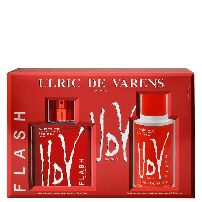 ULRIC DE VARENS KIT UDV FLASH MASCULINO - EAU DE TOILETTE 100ML + DESODORANTE 200ML