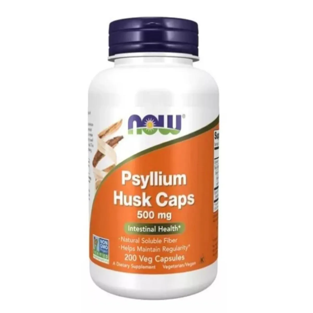 NOW FOODS, 500 MG DE CASCA DE PSYLLIUM HUSK 200 CAPSULAS VEG