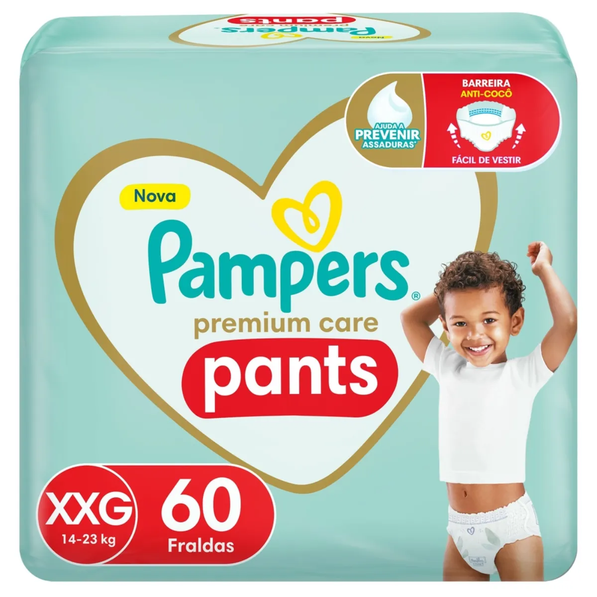 Fralda Calça Pampers Premium Care Pants XXG 60 unidades