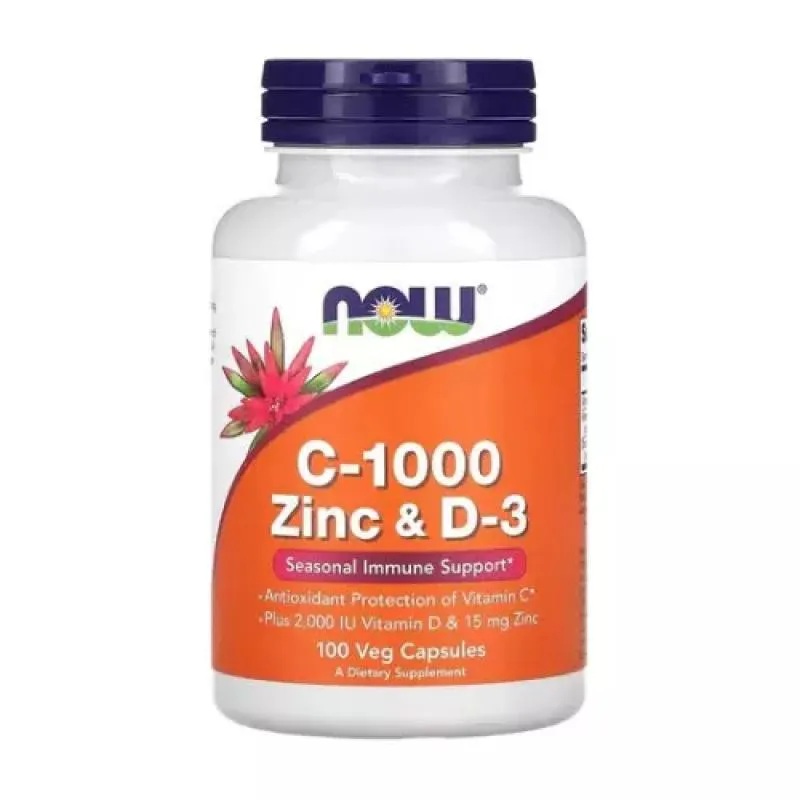 VITAMINA C 1000 ZINCO D3 2000 100CPS NOW FOODS IMPORTADA EUA