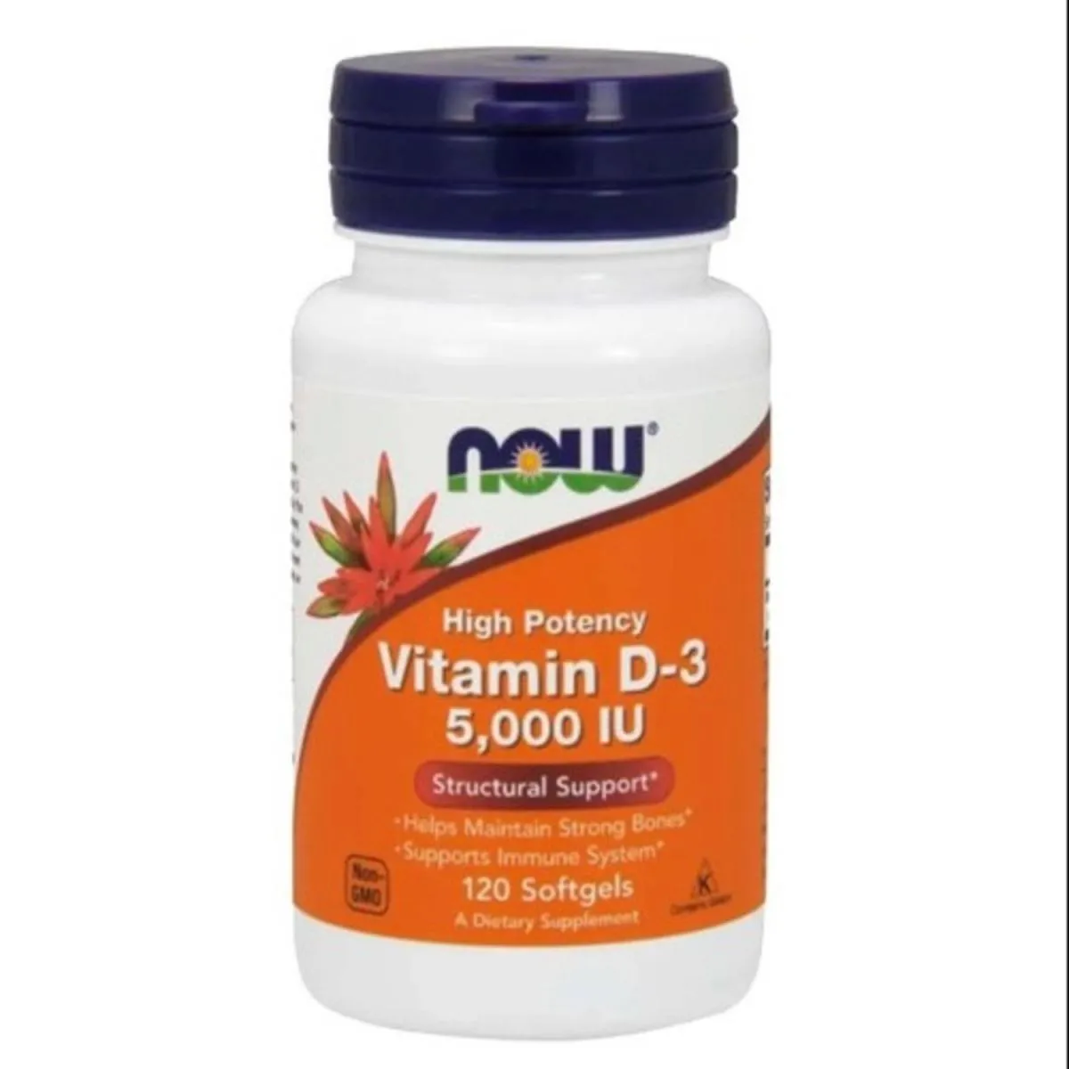 VITAMINA D3 5000 IU NOW FOODS 120 SOFT GELS IMPORTADO EUA