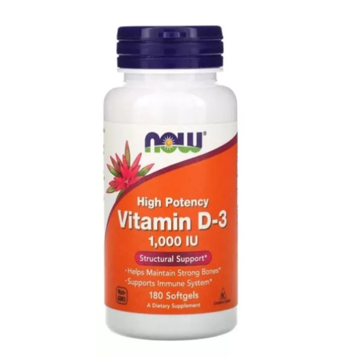 VITAMINA D3 1.000 UI NOW FOODS 180 SOFTGELS IMPORTADO EUA