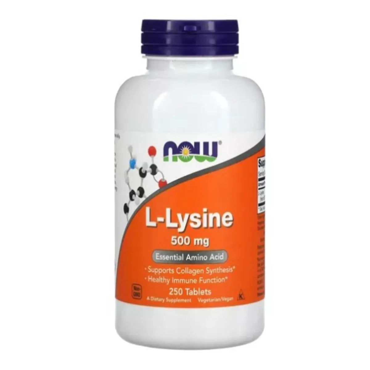 LISINA NOW FOODS 500 MG IMPORTADA L LYSINE 250 TABLETES