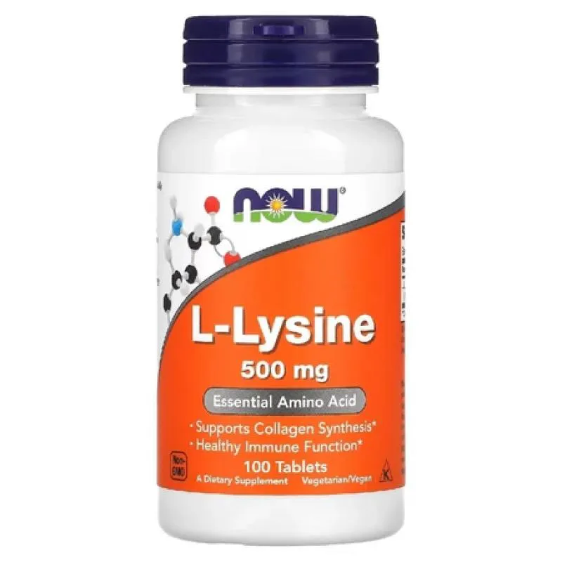 L - LYSINE 500MG 100 CPS L- LISINA NOW FOODS