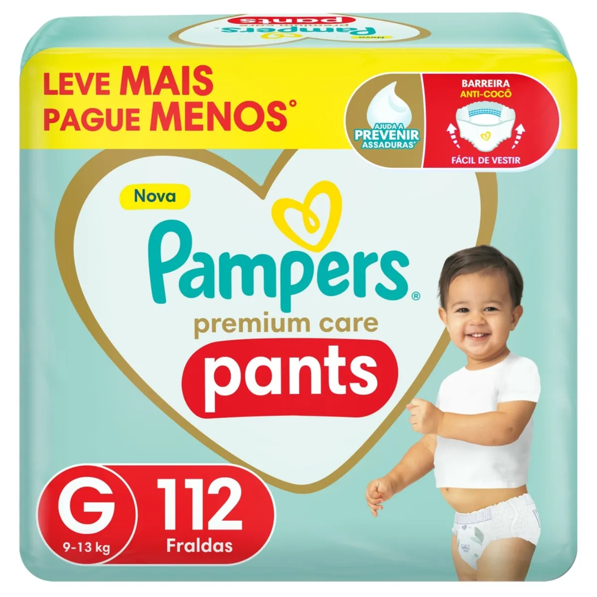 Fralda Calça Pampers Premium Care Pants G 112 unidades