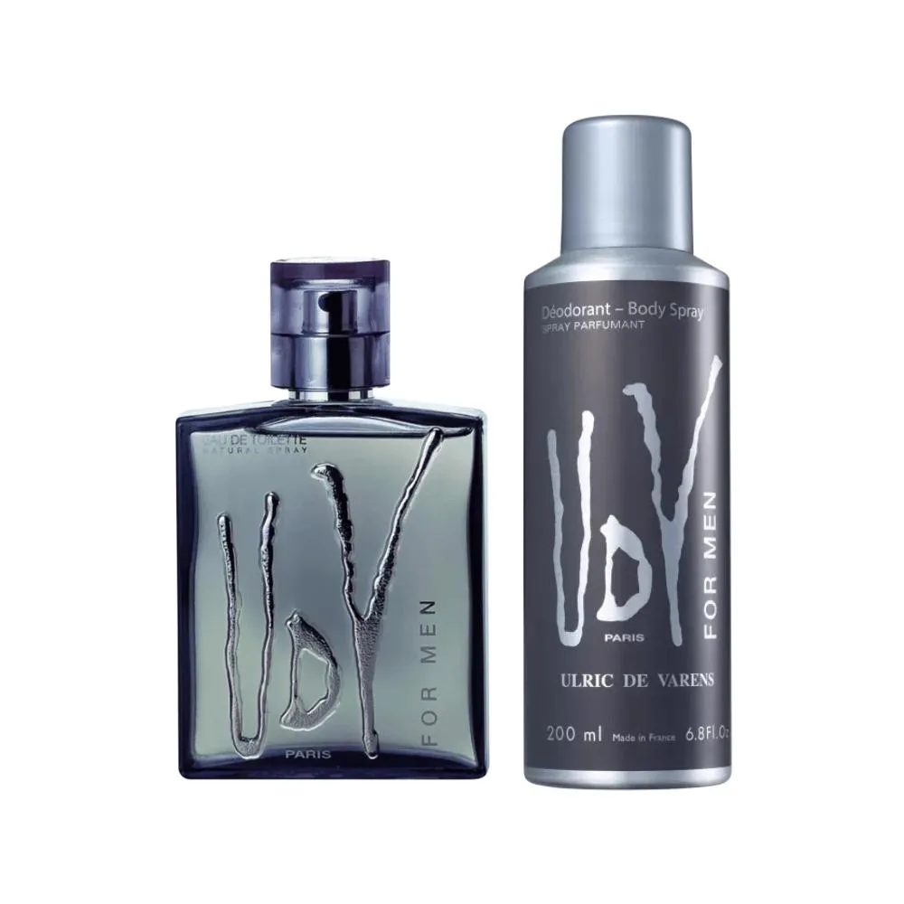 ULRIC DE VARENS KIT UDV FOR MEN EAU DE TOILETTE 100ML + DEODORANT 200ML MASCULINO