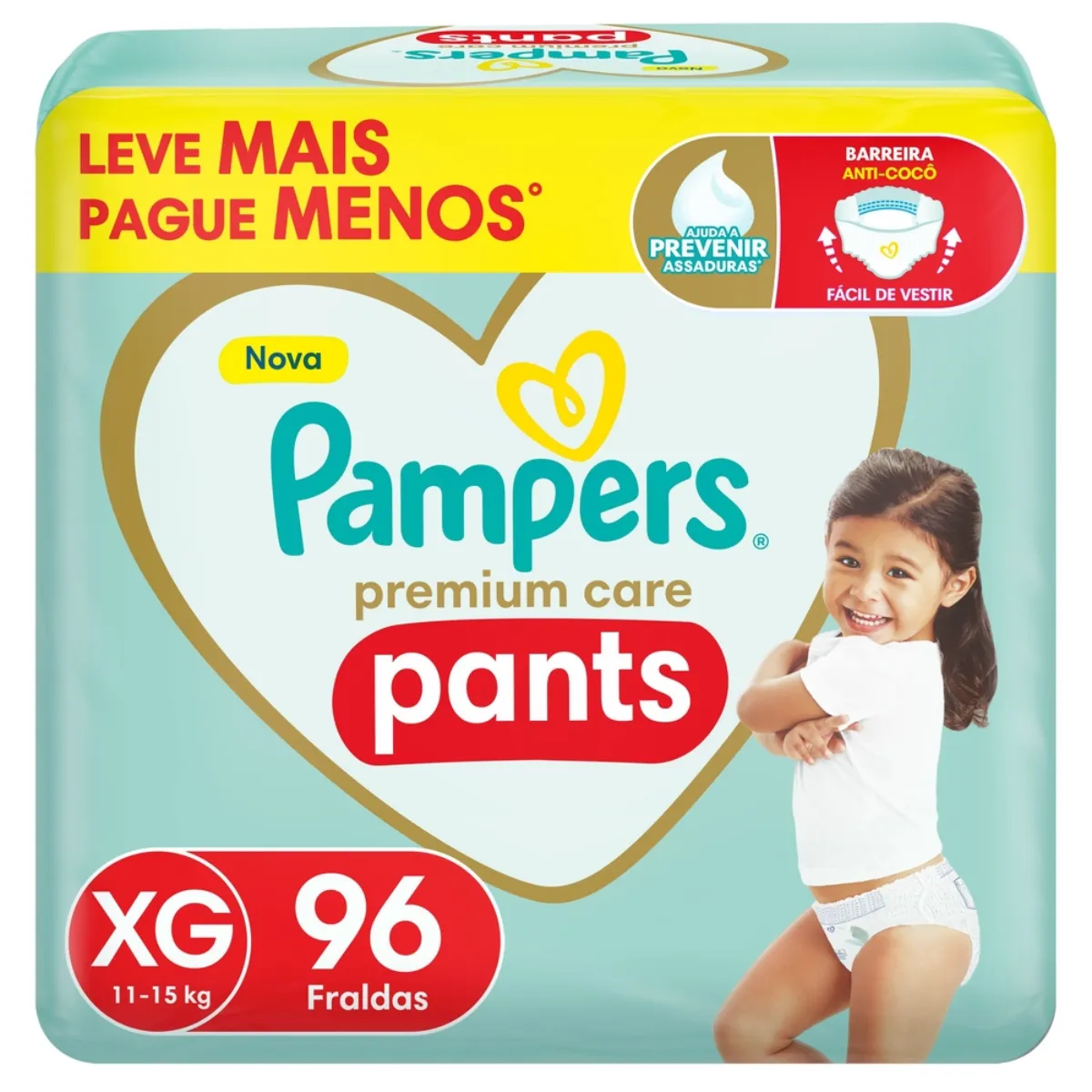 Fralda Calça Pampers Premium Care Pants XG 96 unidades