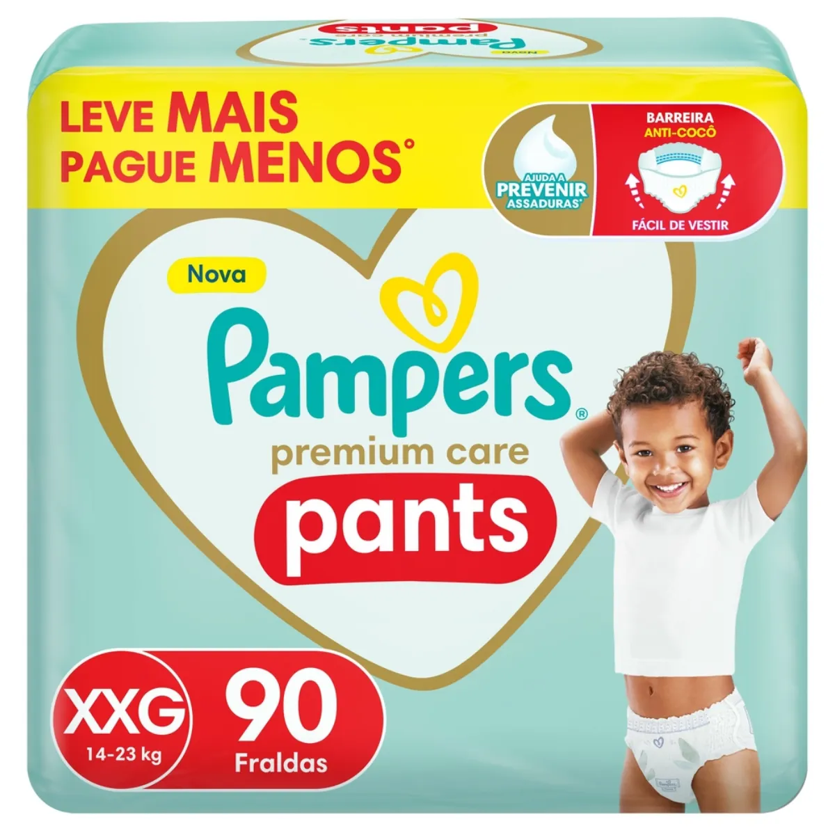 Fralda Calça Pampers Premium Care Pants XXG 90 unidades