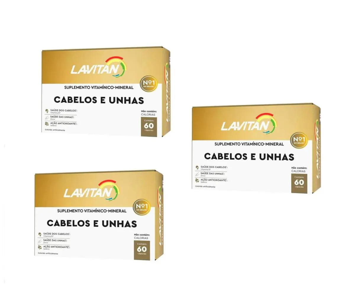 KIT 3 LAVITAN CABELOS E UNHAS COM 60CAPS - CIMED