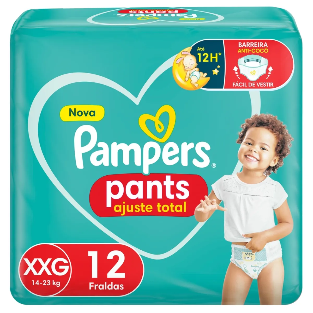 Fralda Calça Pampers Pants Ajuste Total XXG 12 unidades