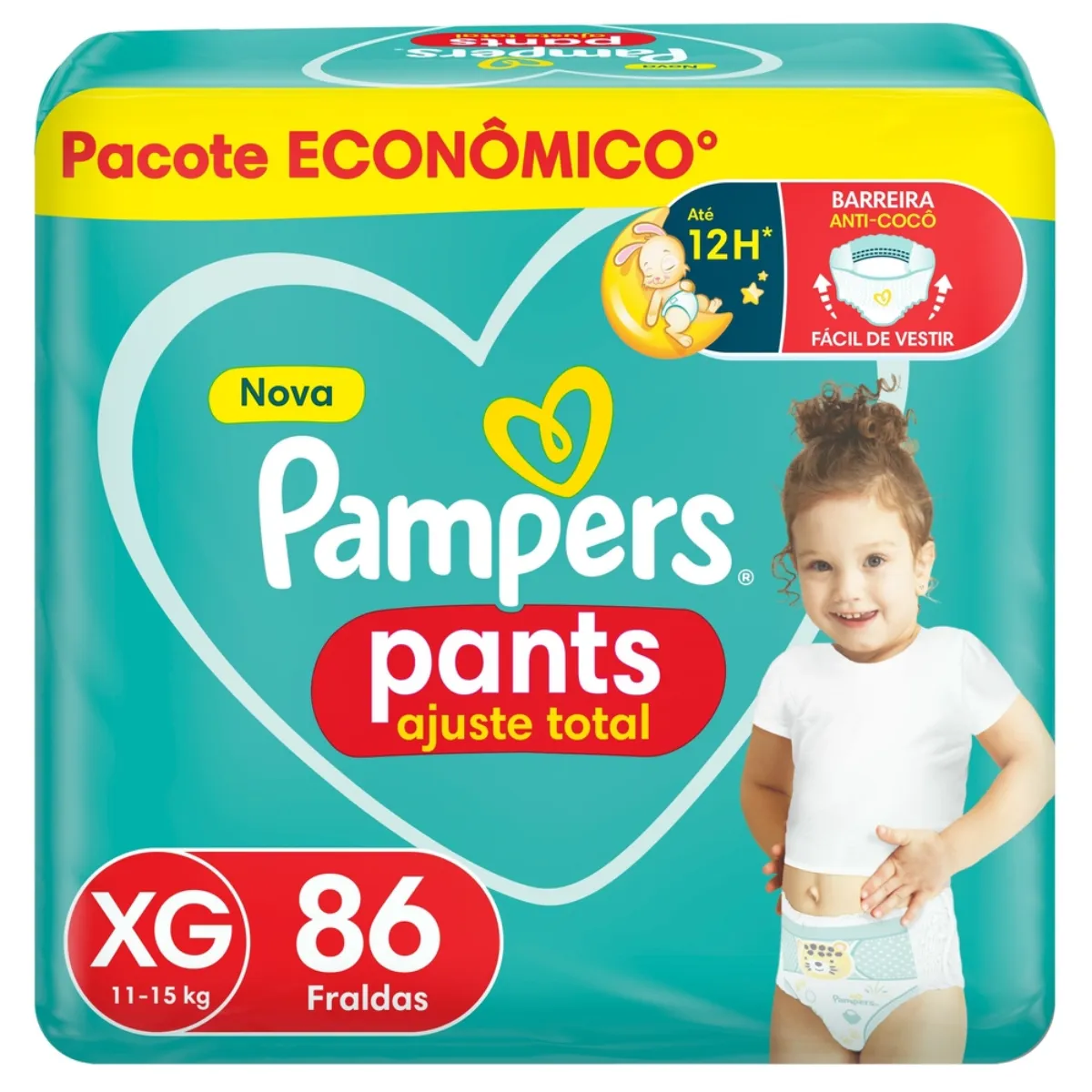 Fralda Calça Pampers Pants Ajuste Total XG 86 unidades