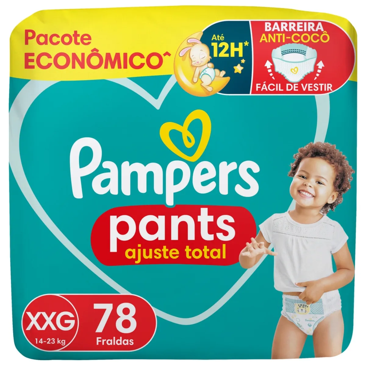 Fralda Calça Pampers Pants Ajuste Total XXG 78 unidades