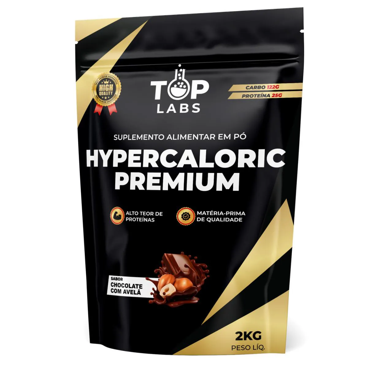 HIPERCALóRICO PREMIUM TOP LABS CHOCOLATE COM AVELã 2KG