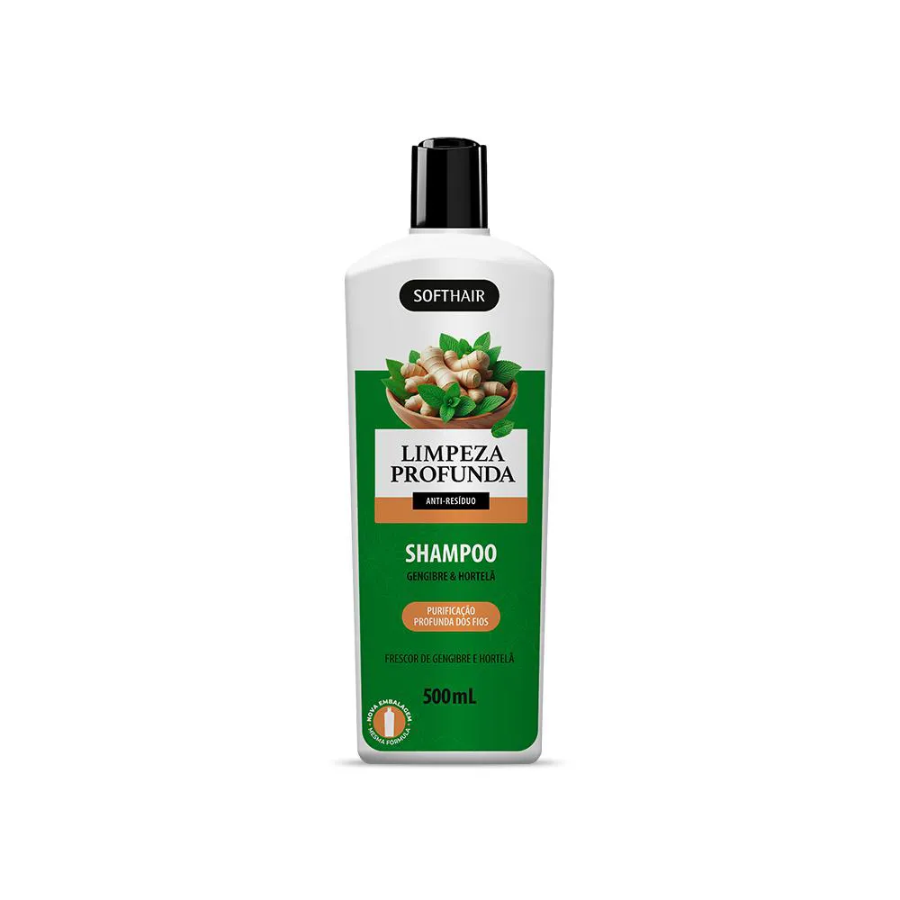 SHAMPOO LIMPEZA PROFUNDA GENGIBRE E HORTELã SOFT HAIR