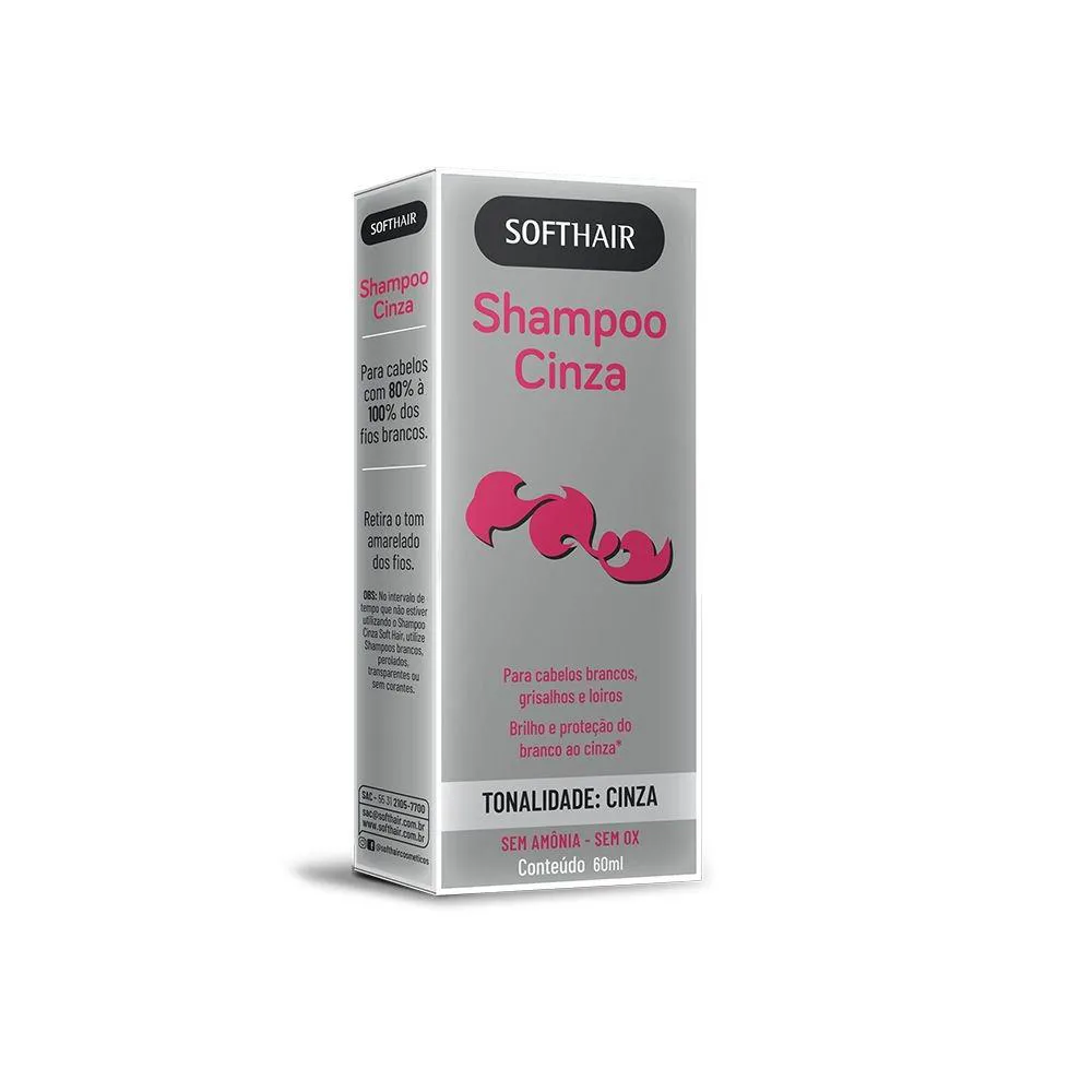 SHAMPOO CINZA 80% à 100% SOFT HAIR 60ML