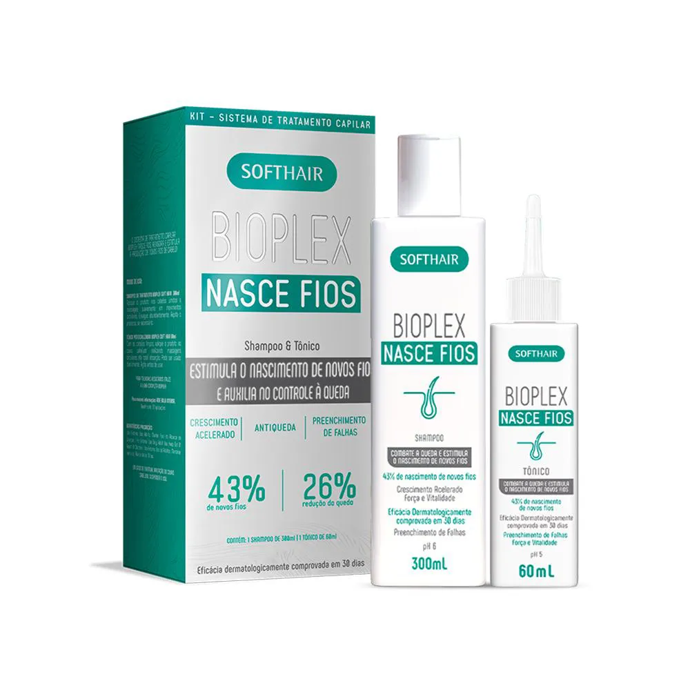 KIT BIOPLEX NASCE FIOS - SHAMPOO E TôNICO CAPILAR