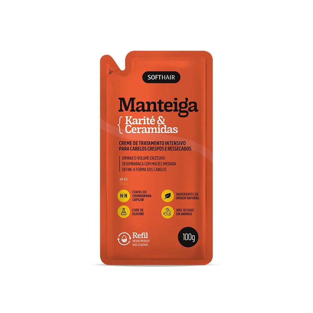 SACHê REFIL MANTEIGA DE KARITé E CERAMIDAS