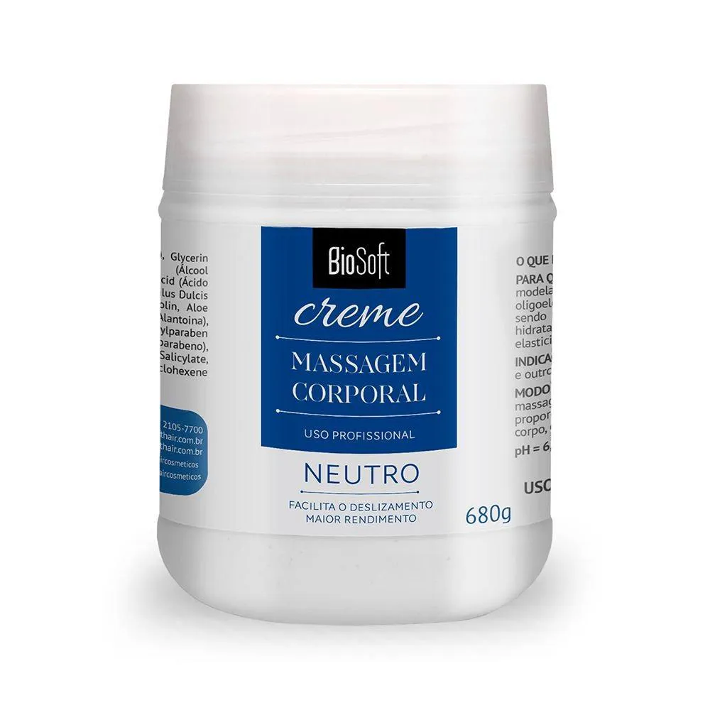 CREME DE MASSAGEM CORPORAL NEUTRO BIO SOFT 680G