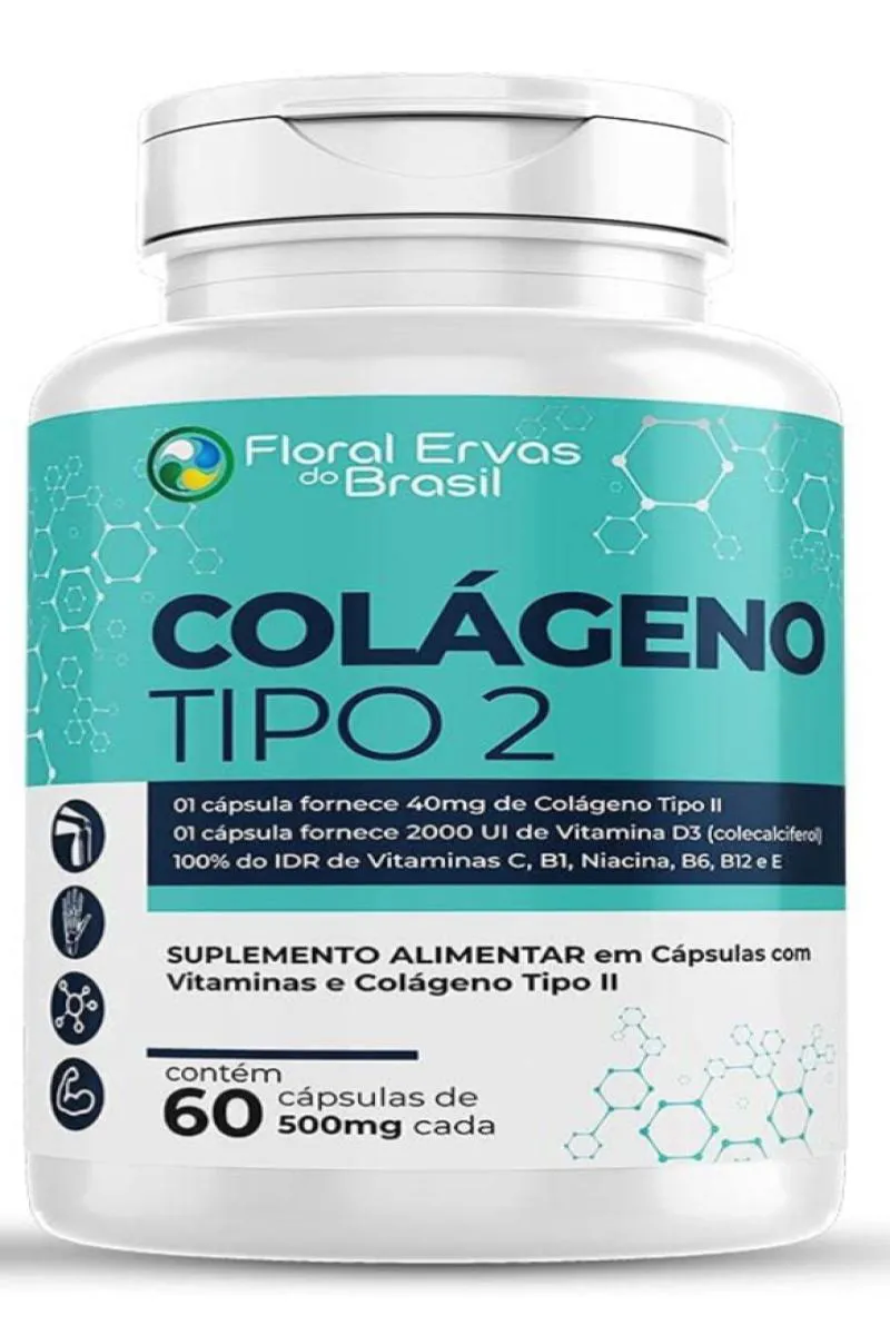 COLáGENO TIPO 2 120 CáPSULAS 500 MG 60 CáPSULA UC 2 VITAMINAS C , E, B6 B1 B12 D3 ARTICULçõES 2
