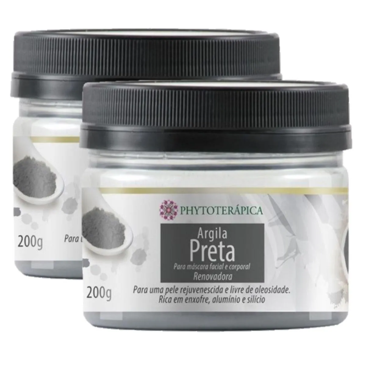 2X ARGILA PRETA RENOVADORA FACIAL E CORPORAL PHYTOTERAPICA