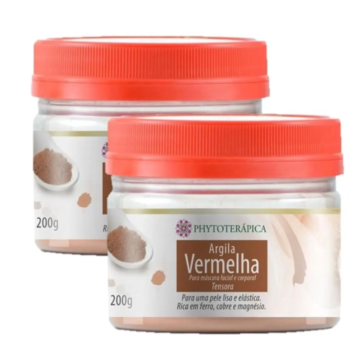 2X ARGILA VERMELHA TENSORA FACIAL E CORPORAL PHYTOTERAPICA