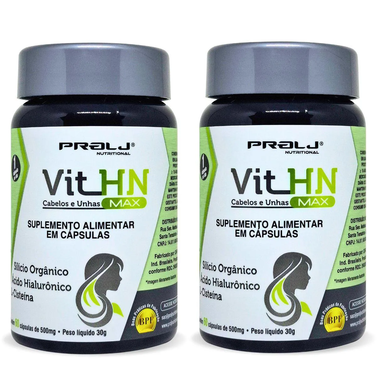 KIT COM 2  VIT HN MAX 500MG 120 CáPSULAS | CABELO E UNHAS PROLJ NUTRICIONAL