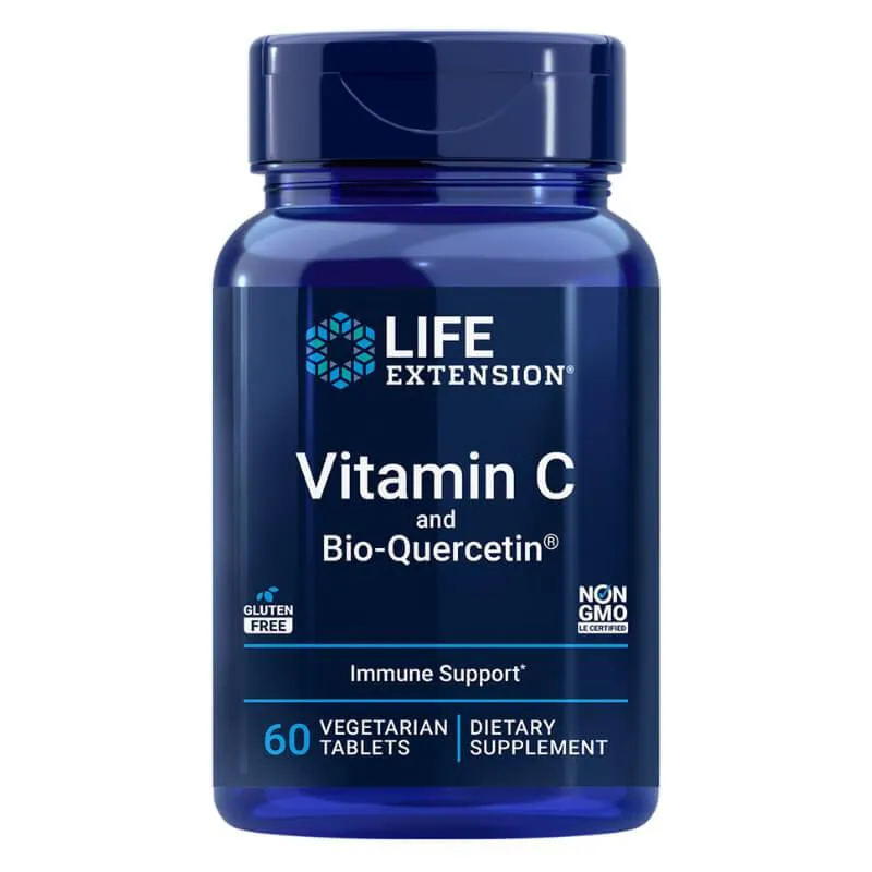 VITAMINA C E BIO-QUERCETIN 60 TABLETES - LIFE EXTENSION SEM Sabor