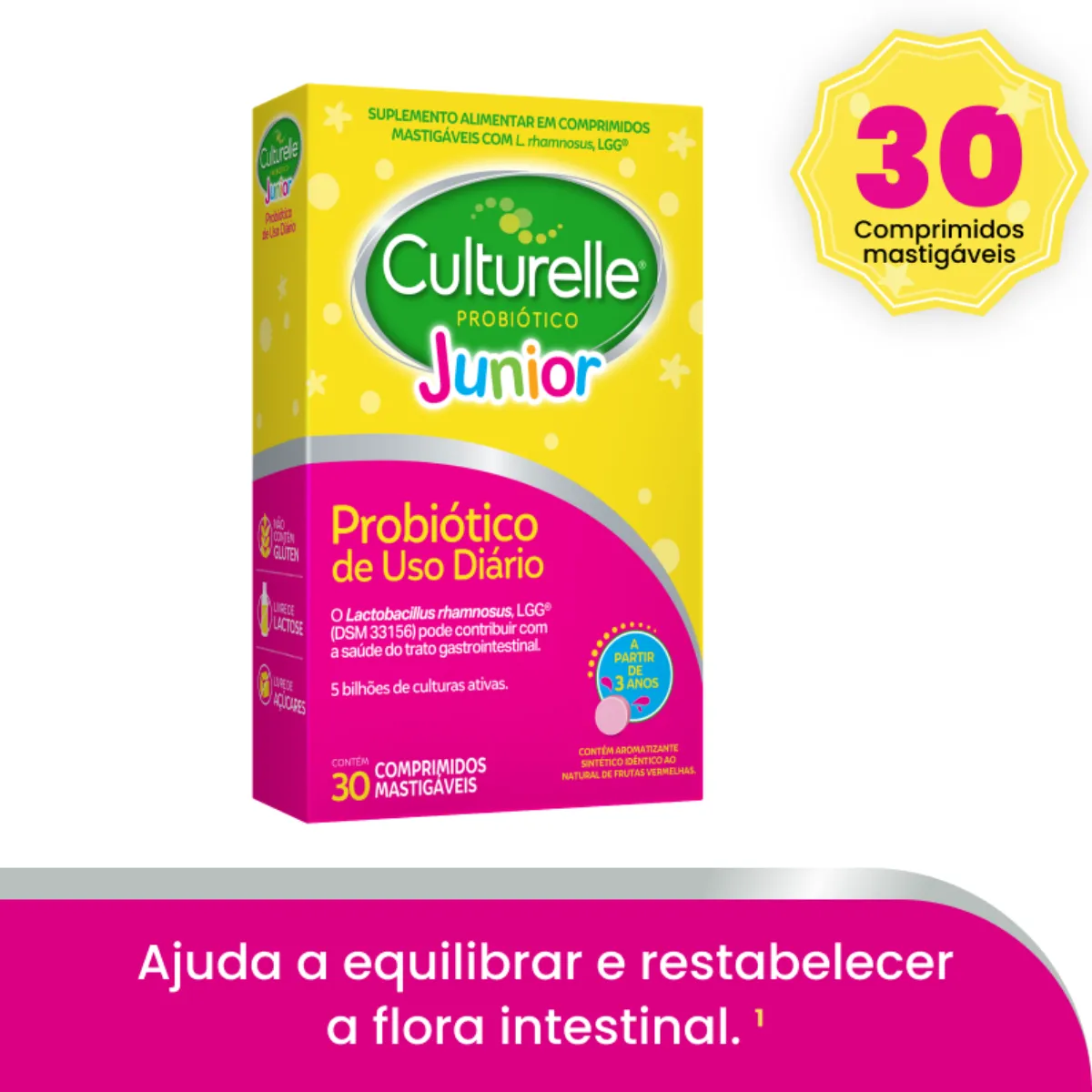 Culturelle Probiótico Junior 30 comprimidos mastigáveis