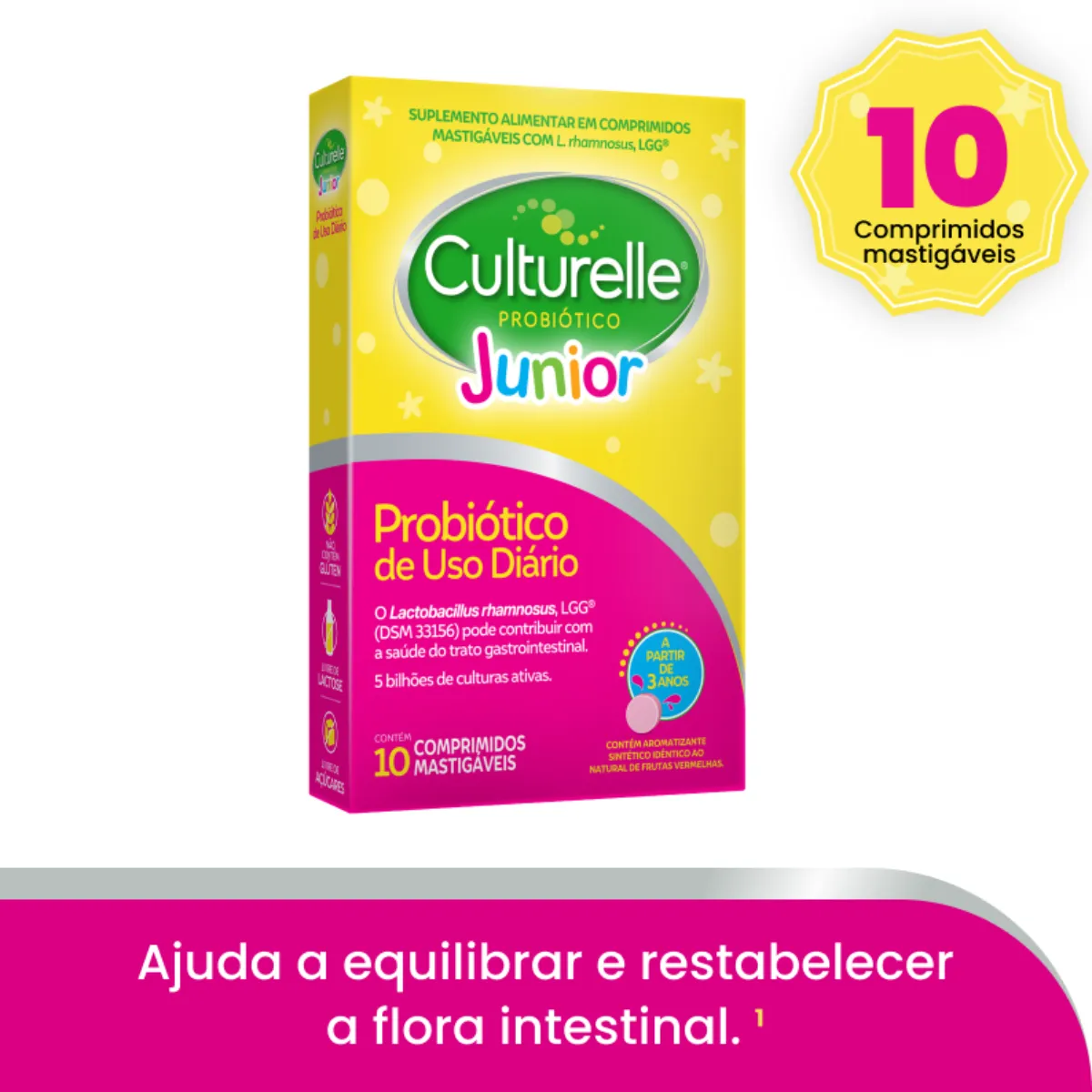 Probiótico Culturelle Junior com 10 comprimidos