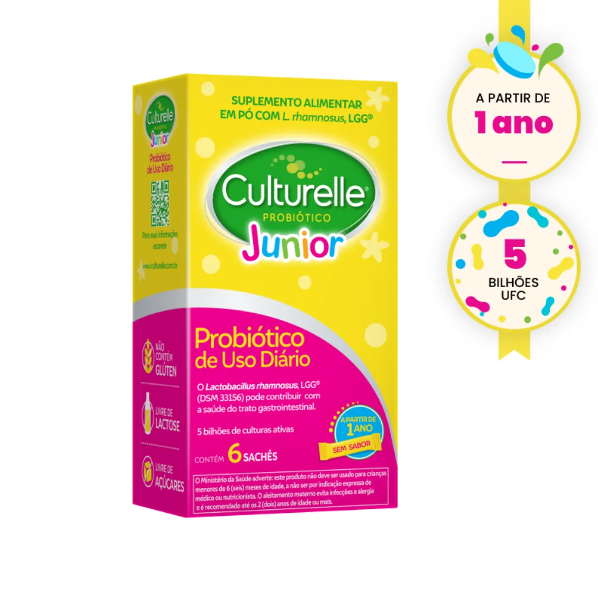 Probiótico Culturelle Junior com 6 sachês de 1,2g 6 Sachês | Drogasil