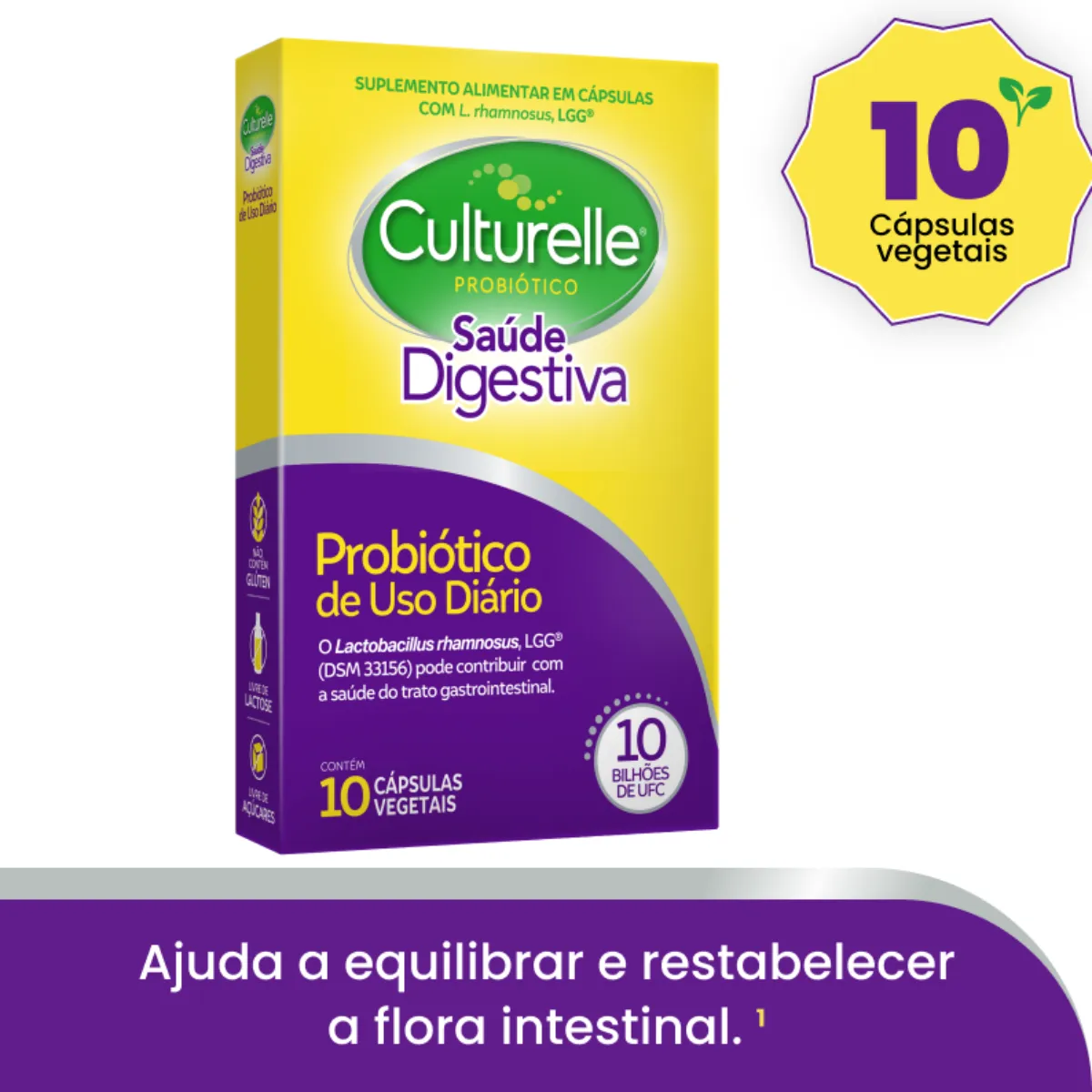 Probiótico Culturelle Saúde Digestiva com 10 cápsulas