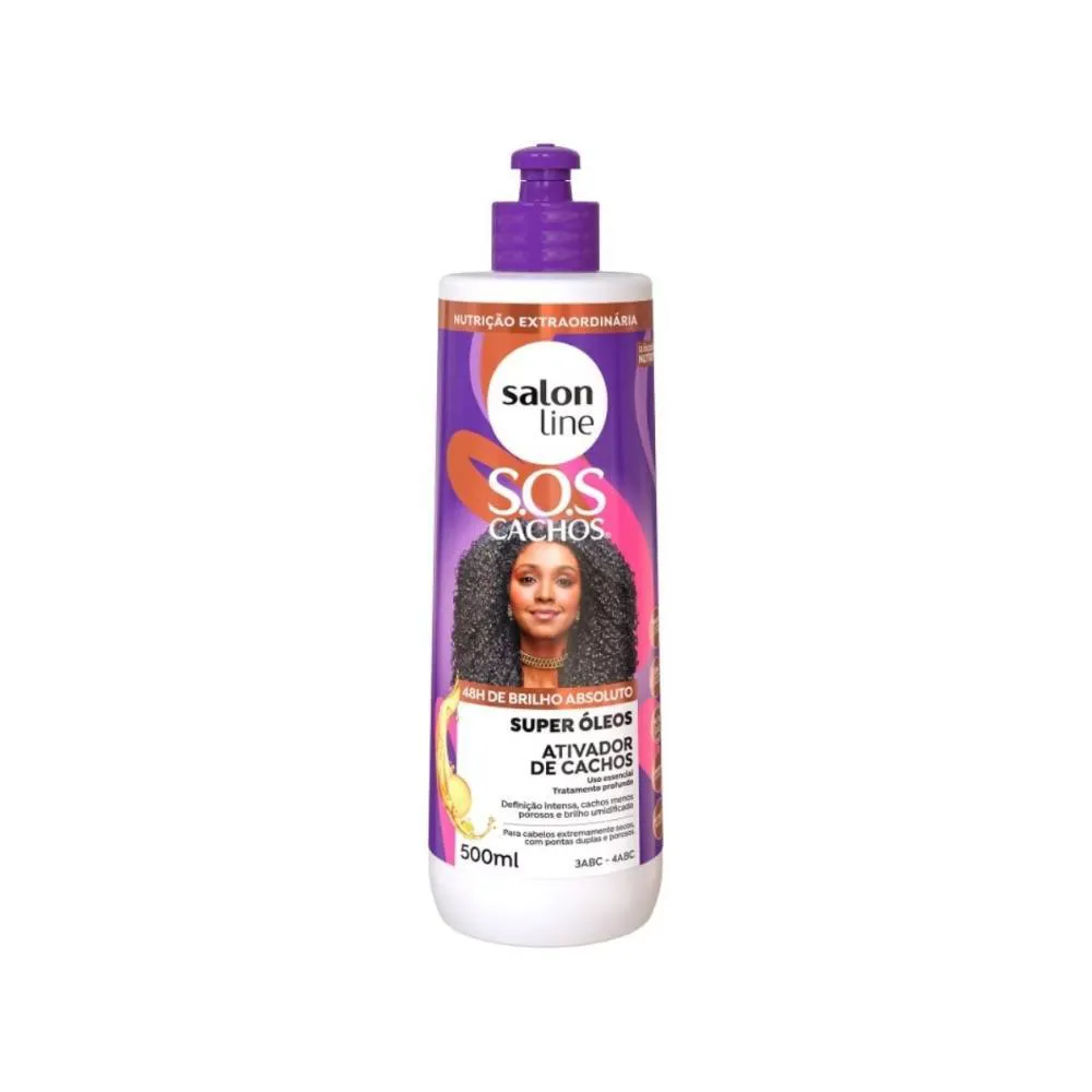 SALON LINE SOS CACHOS SUPER ÓLEOS ATIVADOR DE CACHOS 500ML
