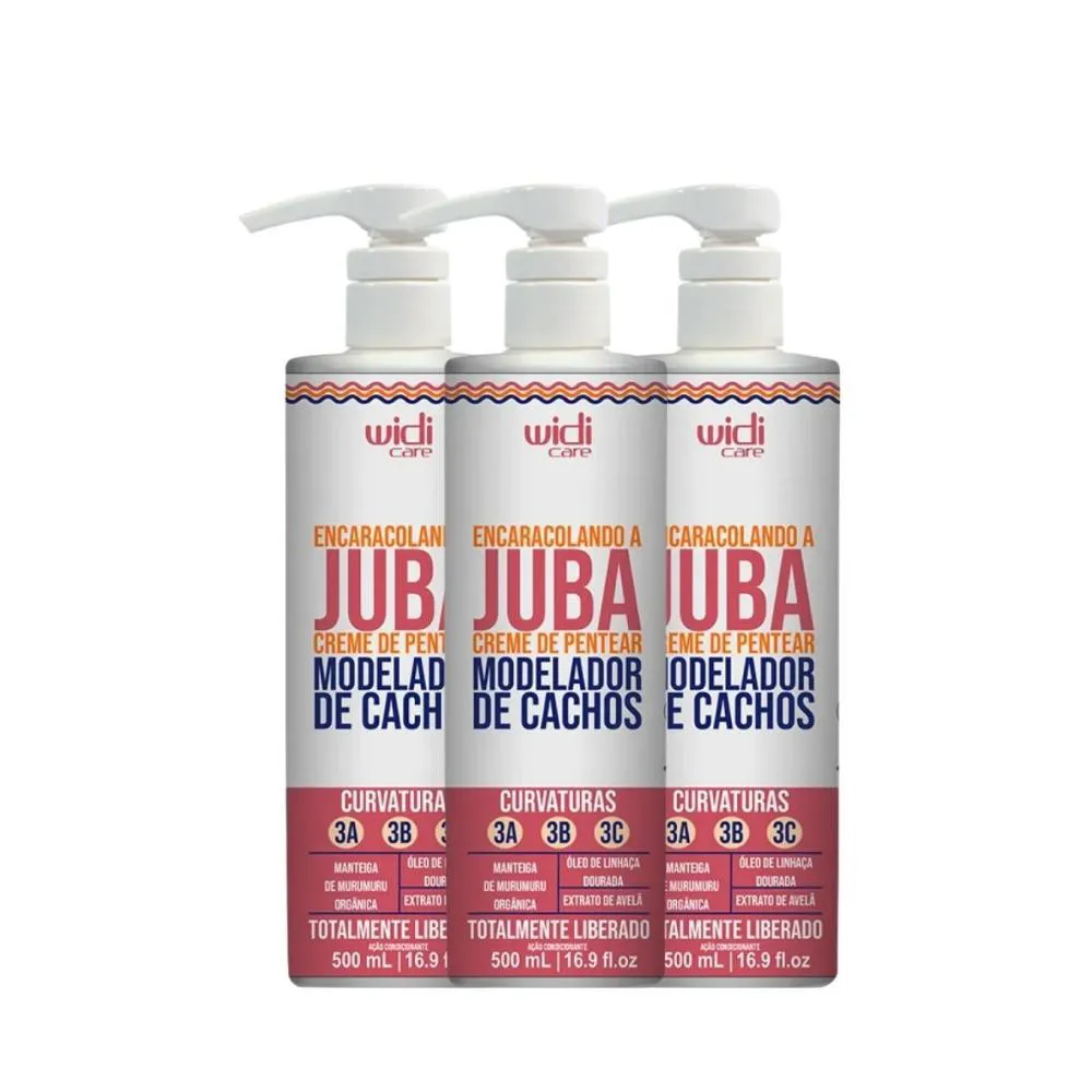 WIDI CARE ENCARACOLANDO A JUBA KIT 3 CREME DE PENTEAR 500ML