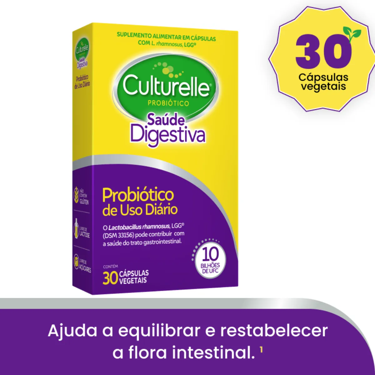 Probiótico Culturelle Saúde Digestiva com 30 cápsulas