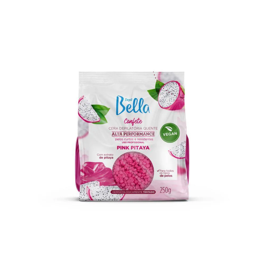 DEPIL BELLA CERA DEPILATóRIA QUENTE CONFETE PINK PITAYA 250G