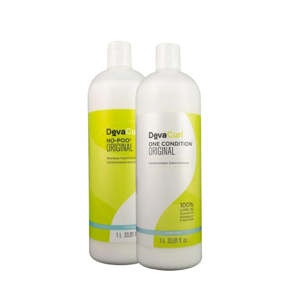 DEVACURL NO-POO ORIGINAL KIT SHAMPOO E CONDICIONADOR 1L