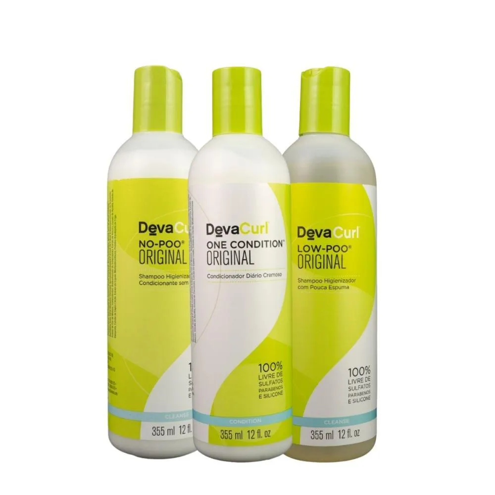 DEVACURL NO-POO ORIGINAL KIT HOME CARE (3 PRODUTOS)