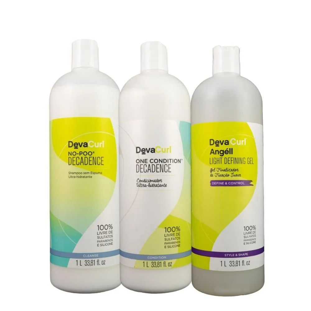 DEVACURL NO-POO KIT SALãO COM GEL FINALIZADOR (3 PRODUTOS)